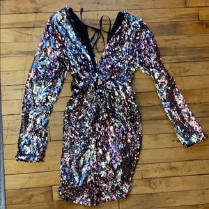 Pink and Silver sequin dress